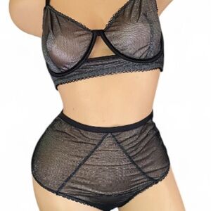 Victoria’s Secret Elegant Black Sheer Lingerie Set New with tags .
